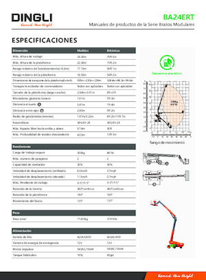 Plataformas telescópicas de ruedas Dingli BA24ERT