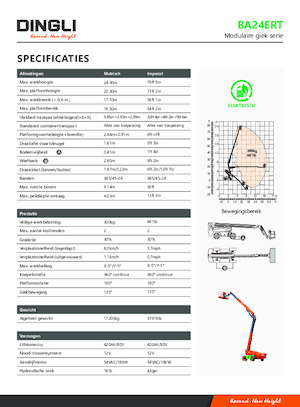 Plataformas telescópicas de ruedas Dingli BA24ERT