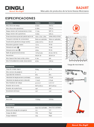 Plataformas telescópicas de ruedas Dingli BA24RT