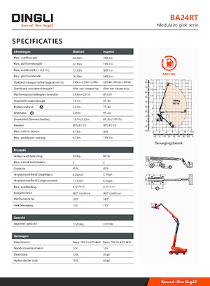 Plataformas telescópicas de ruedas Dingli BA24RT