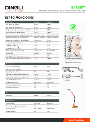 Plataformas telescópicas de ruedas Dingli BA28ERT