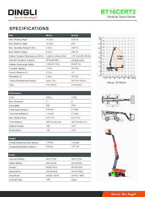 Plataformas telescópicas de ruedas Dingli BT16CERT2