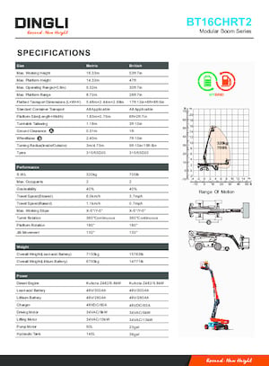 Plataformas telescópicas de ruedas Dingli BT16CHRT2