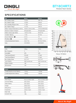 Plataformas telescópicas de ruedas Dingli BT18CHRT2