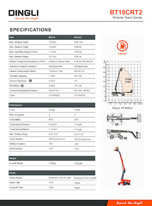 Plataformas telescópicas de ruedas Dingli BT18CRT2