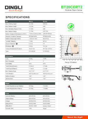 Plataformas telescópicas de ruedas Dingli BT20CERT2