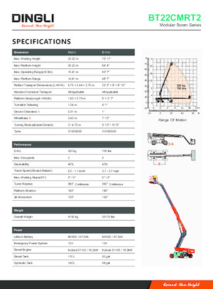 Plataformas telescópicas de ruedas Dingli BT22CMRT2