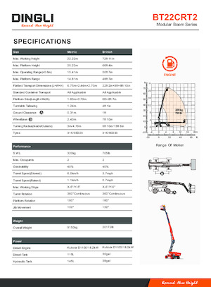 Plataformas telescópicas de ruedas Dingli BT22CRT2