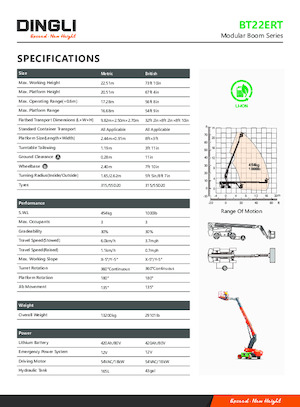 Plataformas telescópicas de ruedas Dingli BT22ERT
