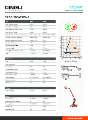 Plataformas telescópicas de ruedas Dingli BT22HRT
