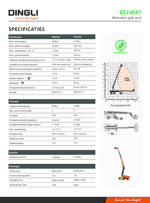 Plataformas telescópicas de ruedas Dingli BT24ERT