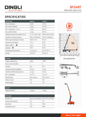 Plataformas telescópicas de ruedas Dingli BT24RT