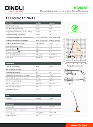 Plataformas telescópicas de ruedas Dingli BT26ERT