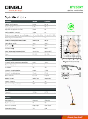 Plataformas telescópicas de ruedas Dingli BT26ERT