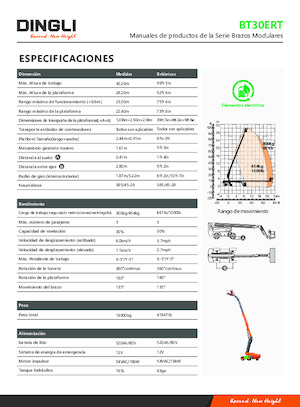 Plataformas telescópicas de ruedas Dingli BT30ERT