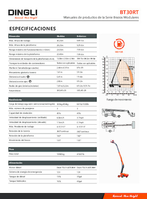 Plataformas telescópicas de ruedas Dingli BT30RT