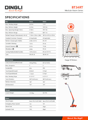 Plataformas telescópicas de ruedas Dingli BT34RT