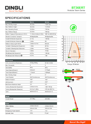 Plataformas telescópicas de ruedas Dingli BT36ERT