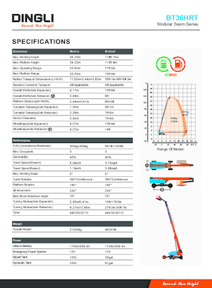 Plataformas telescópicas de ruedas Dingli BT36HRT