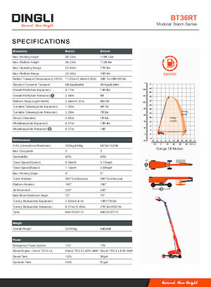 Plataformas telescópicas de ruedas Dingli BT36RT