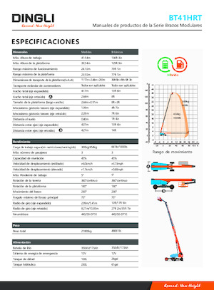Plataformas telescópicas de ruedas Dingli BT41HRT