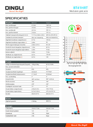 Plataformas telescópicas de ruedas Dingli BT41HRT