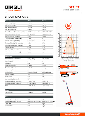 Plataformas telescópicas de ruedas Dingli BT41RT