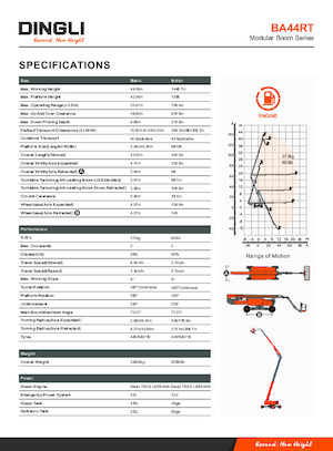 Plataformas telescópicas de ruedas Dingli BT44RT