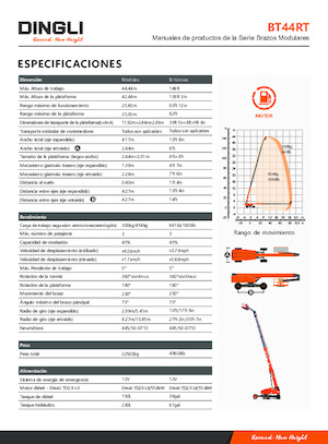 Plataformas telescópicas de ruedas Dingli BT44RT