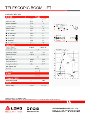 Plataformas telescópicas de ruedas LGMG  T18JE-2