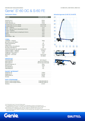 Plataformas telescópicas de ruedas Genie S-60 FE