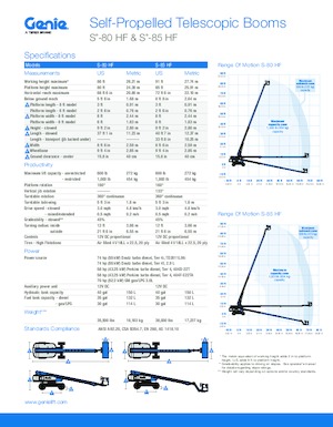 Plataformas telescópicas de ruedas Genie S-85 HF