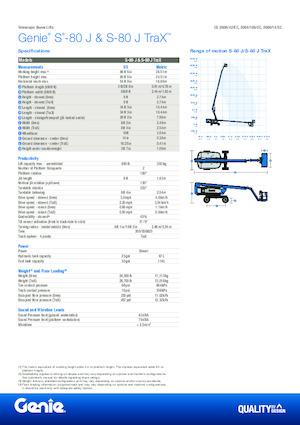 Plataformas telescópicas de ruedas Genie S-80 J