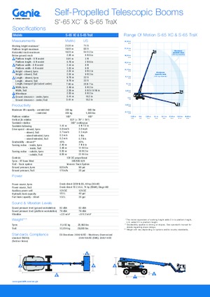 Plataformas telescópicas de ruedas Genie S-65 XC