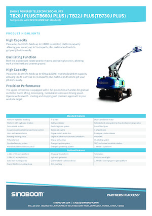Plataformas telescópicas de ruedas Sinoboom TB22J Plus 