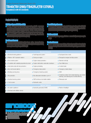 Plataformas telescópicas de ruedas Sinoboom TB42RJ 