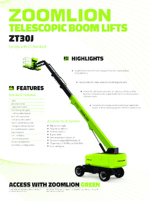 Plataformas telescópicas de ruedas Zoomlion ZT30J