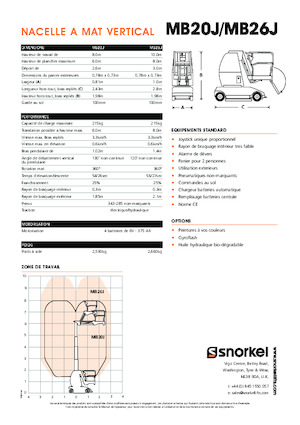 Plataformas verticales Snorkel MB20J