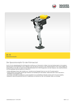 Apisonadores a gasolina y diesel Wacker BS 30