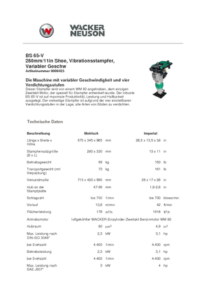 Apisonadores a gasolina y diesel Wacker Neuson BS 65 V 11