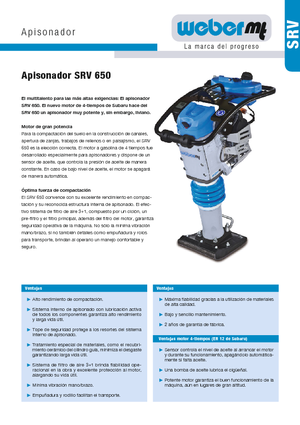 Apisonadores a gasolina y diesel weber mt SRV 650