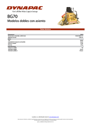 Gunitadoras dobles con asiento Dynapac BG 70