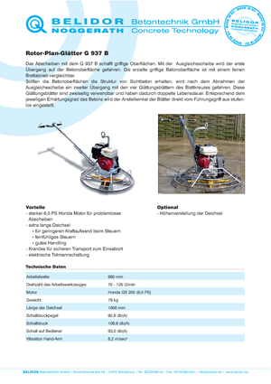 Allanadoras de operador a pie Belidor-Noggerath G 937 B