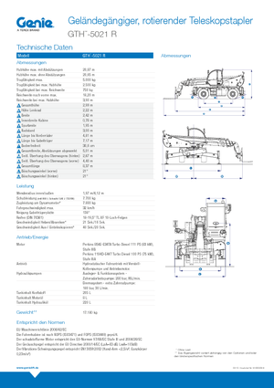 Manipuladoras telescópicas con vehículo superpuesto Genie GTH 5021 R