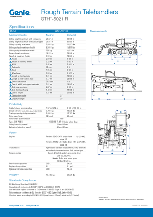 Manipuladoras telescópicas con vehículo superpuesto Genie GTH 5021 R