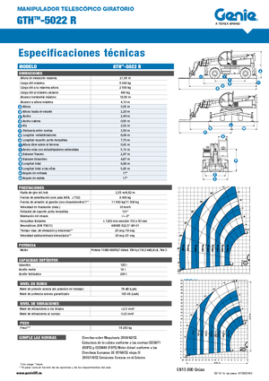 Manipuladoras telescópicas con vehículo superpuesto Genie GTH 5022 R