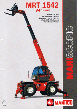 Manipuladoras telescópicas con vehículo superpuesto Manitou MRT 1542