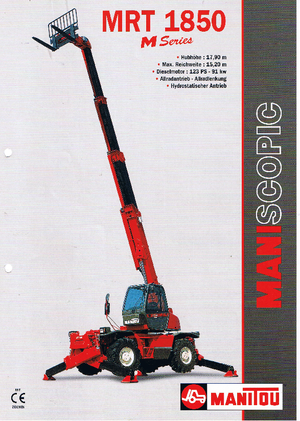 Manipuladoras telescópicas con vehículo superpuesto Manitou MRT 1850