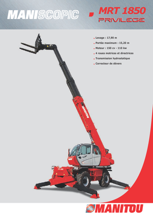 Manipuladoras telescópicas con vehículo superpuesto Manitou MRT 1850 Privilege