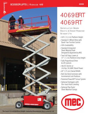 Plataformas de tijeras de ruedas MEC 4069RT